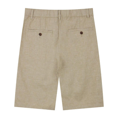 Men's Linen Cotton Bermuda Shorts: Slim Fit, Elastic Waist