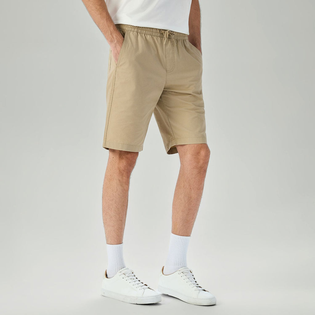 Men's Slim Peach Twill Elastic Shorts