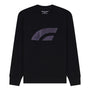 Giordano Men's Cotton Blend G-Motion Print Crew Neck Sweatshirt-Black