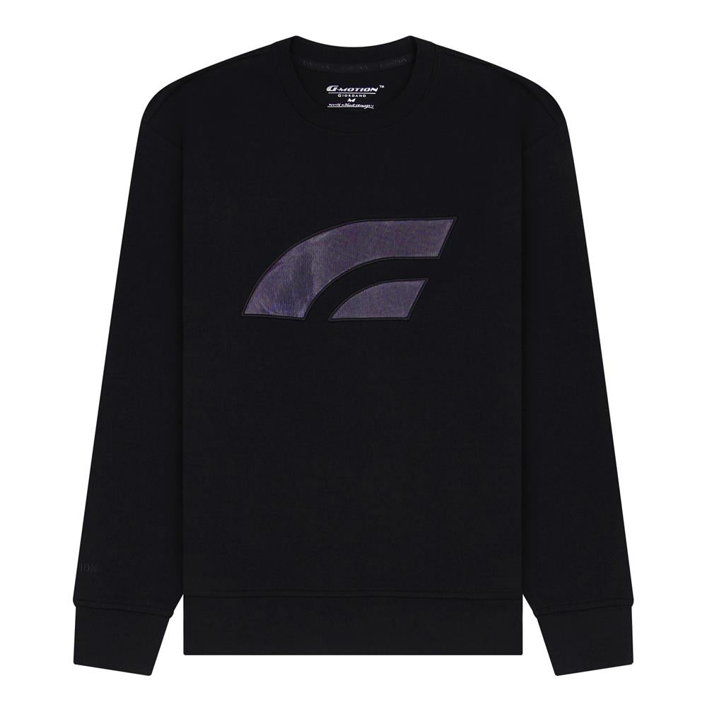 Giordano Men's Cotton Blend G-Motion Print Crew Neck Sweatshirt-Black