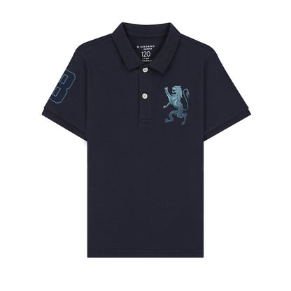 Giordano Junior Embroidery Short Sleeve Bold Polo-Blue