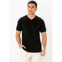 Men's V-Neck Tee - Slim Fit, Cotton Interlock, Solid Colors