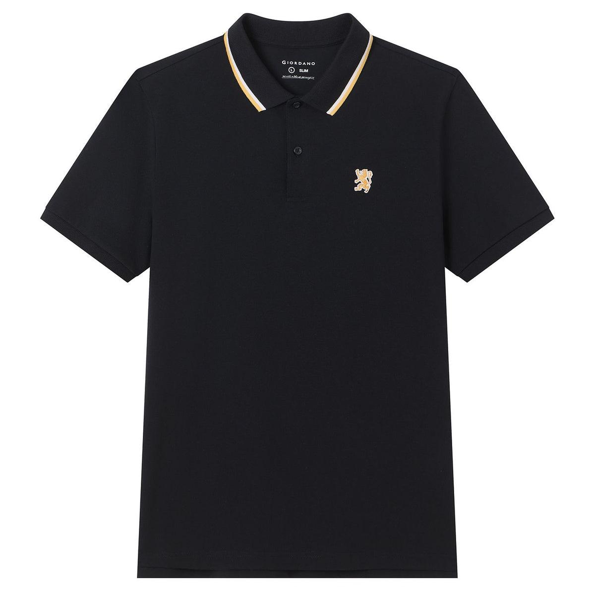 Men Slim Cotton Lycra Embroidered Polo