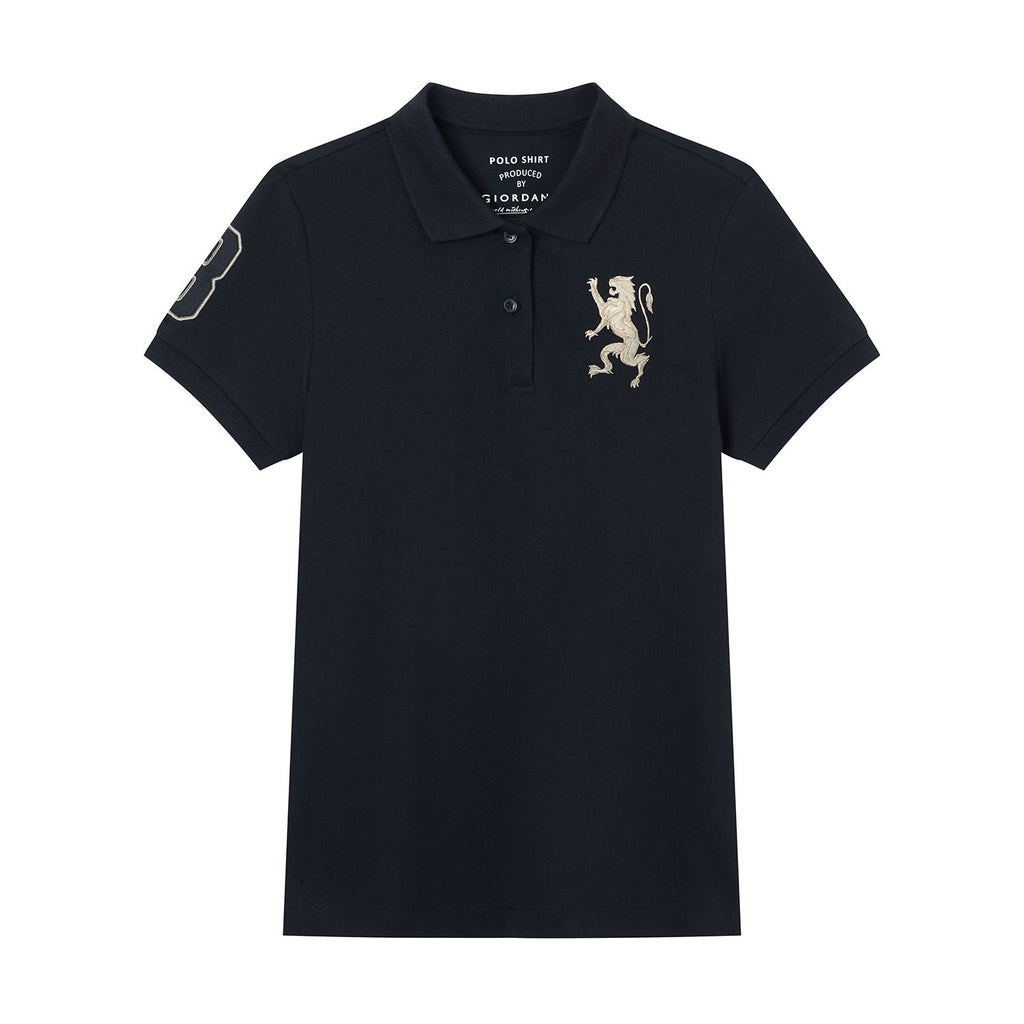 Women’s Slim Fit Embroidered 3D Lion Polo