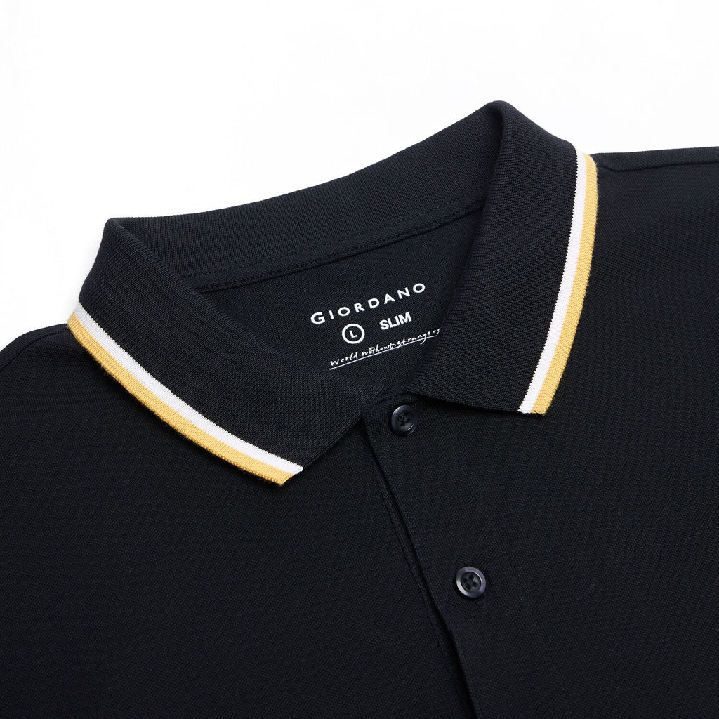 Men Slim Cotton Lycra Embroidered Polo