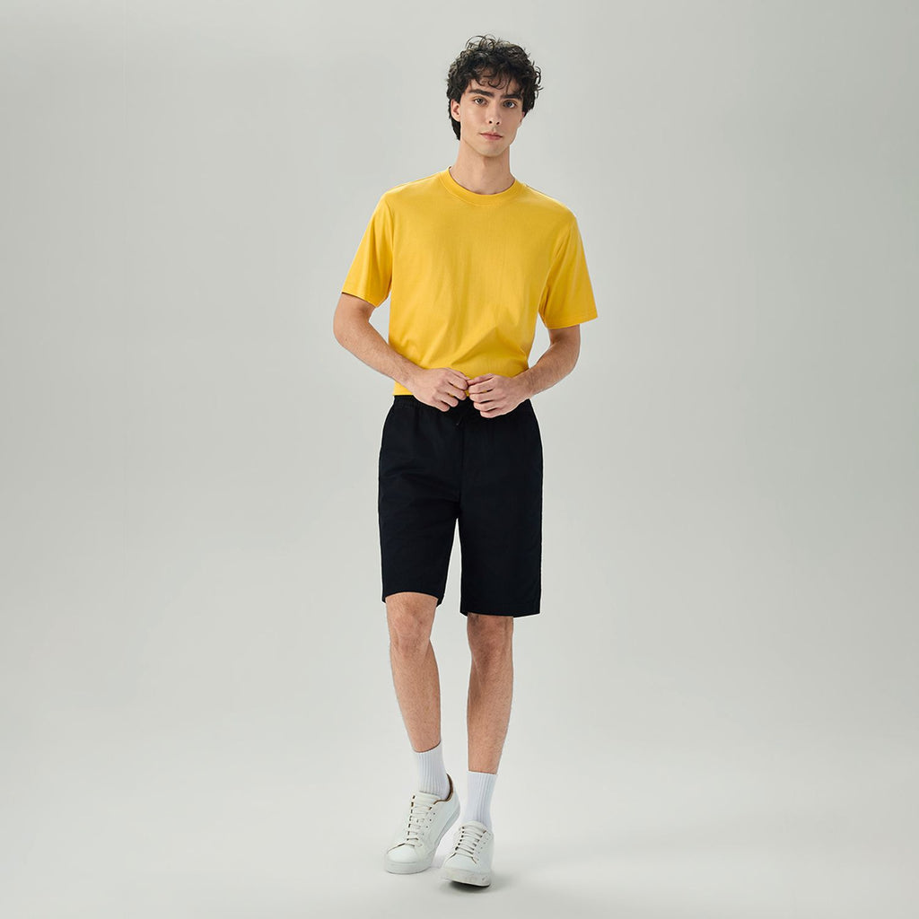 Men's Slim Peach Twill Elastic Shorts