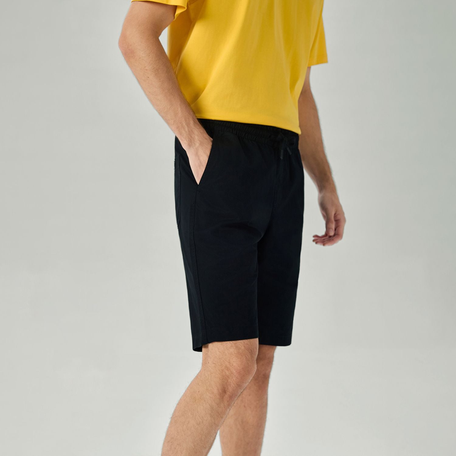 Men's Slim Peach Twill Elastic Shorts