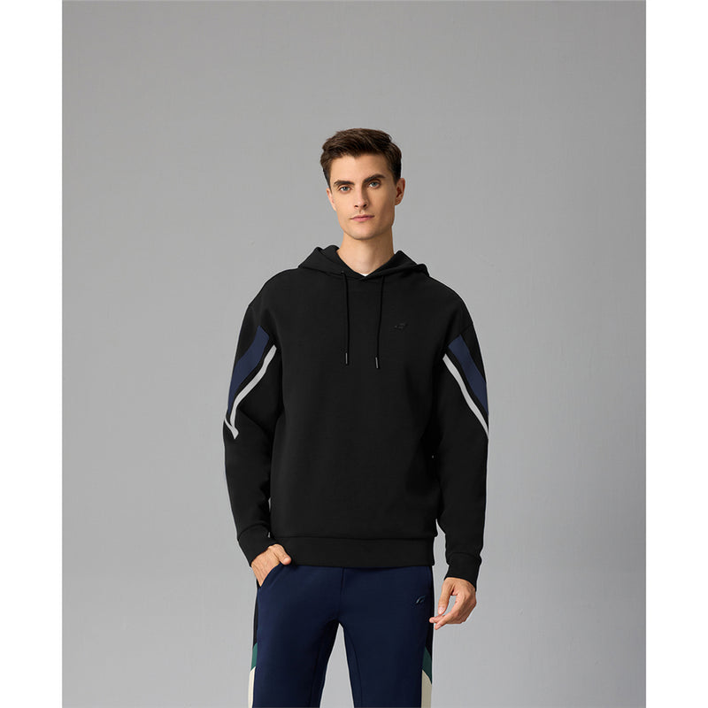 Giordano Men's Relaxed Fit Colorblock Hoodie | Comfort & Style-Black
