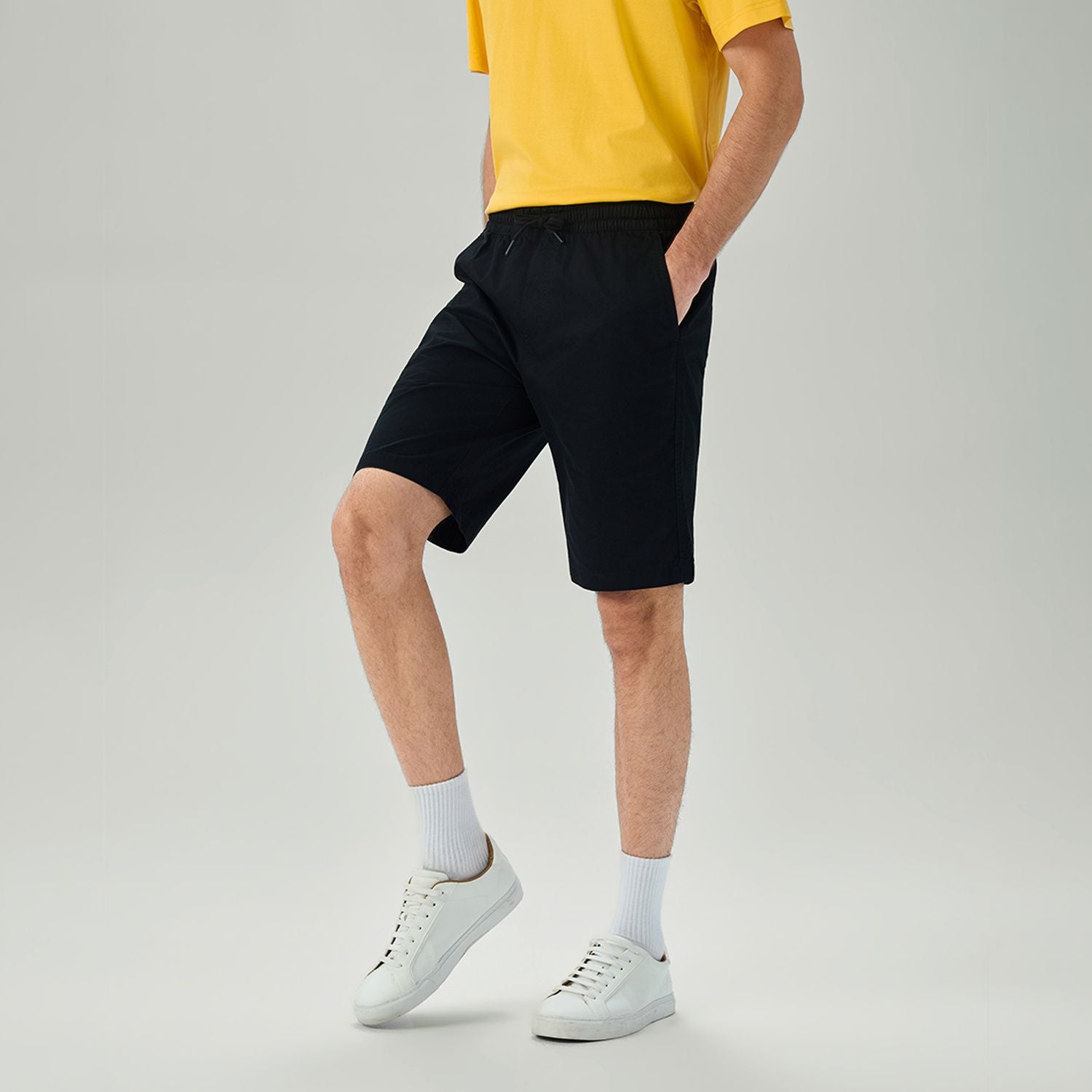 Men's Slim Peach Twill Elastic Shorts