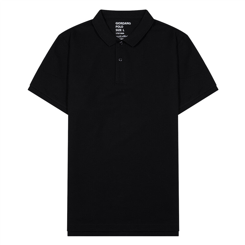 Giordano Men's Cotton Lycra Pique Slim Fit Polo-Black