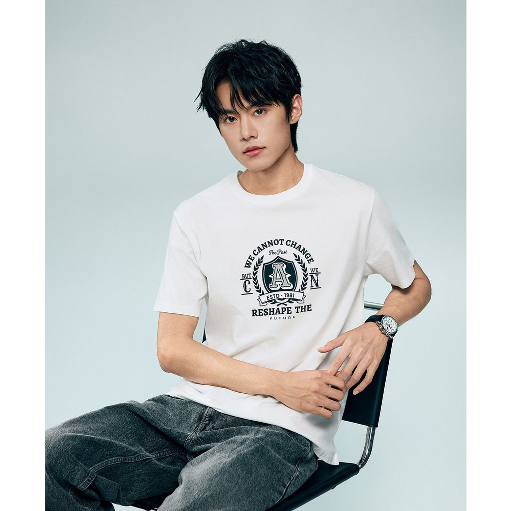 Men Regular Cotton Graphic Crew Tee | Online Exclusive