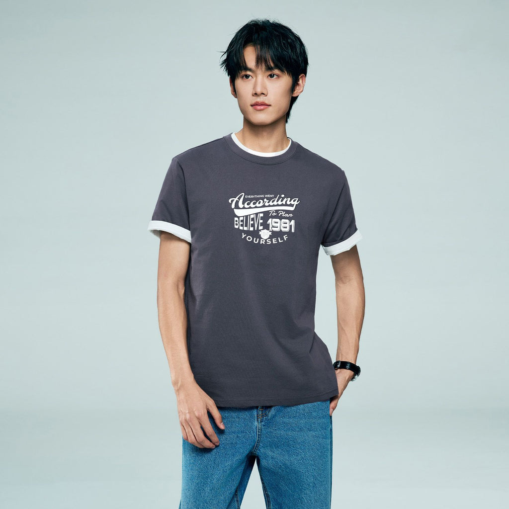 Men Regular Cotton Graphic Crew Tee | Online Exclusive
