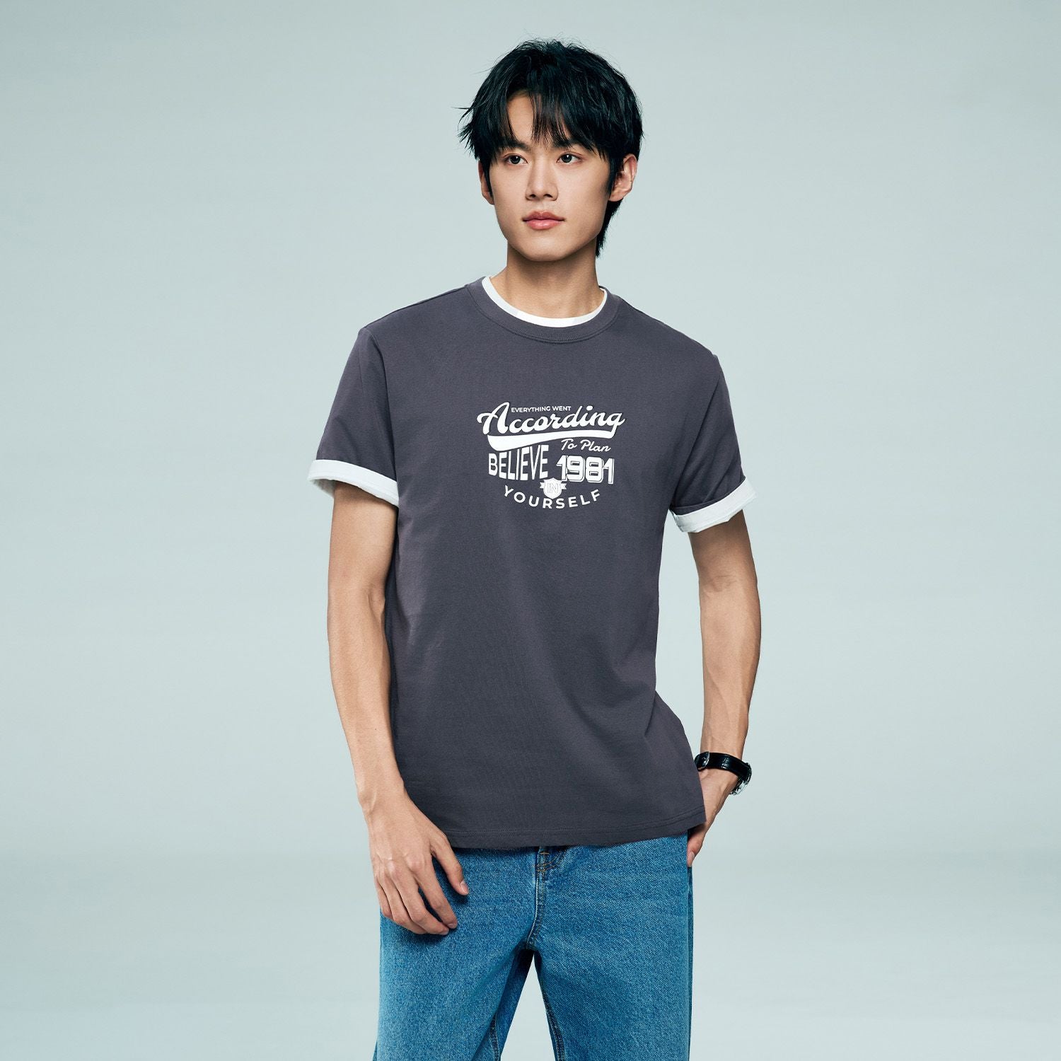 Men Regular Cotton Graphic Crew Tee | Online Exclusive