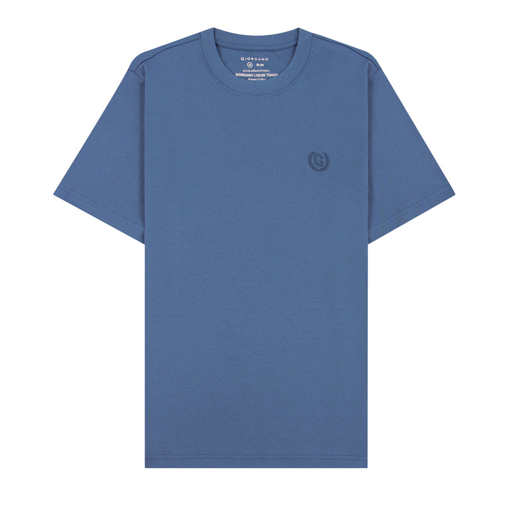 Giordano Men's Liquid Touch Slim Fit Crewneck Tee-Blue