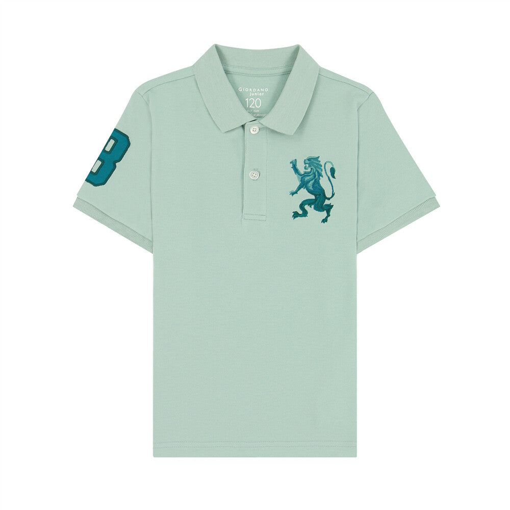 Giordano Junior Embroidery Short Sleeve Bold Polo-Green