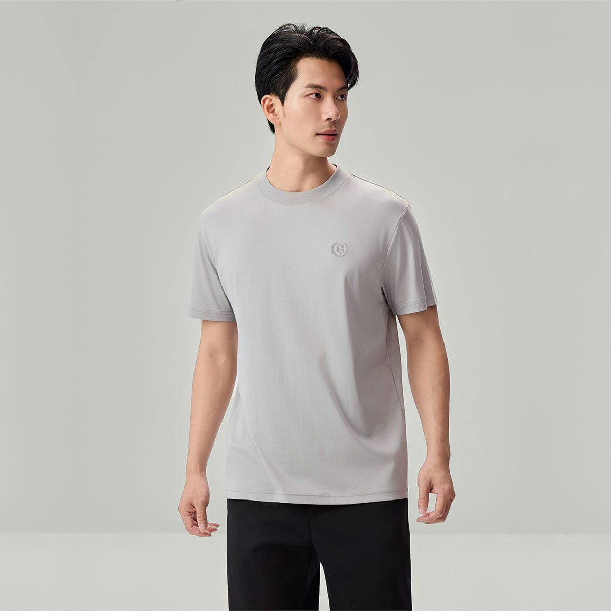 Men's Slim Fit Liquid Touch Cotton Crew Neck Tee