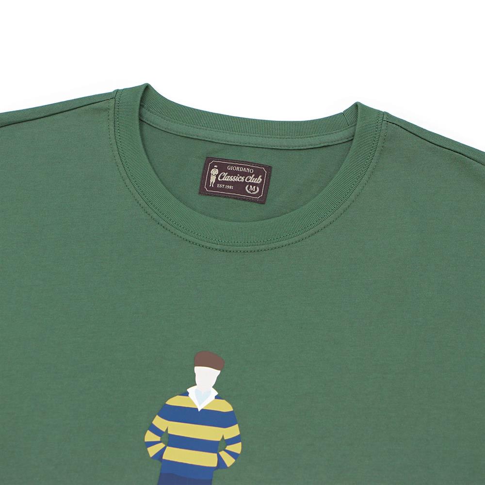 Men's Crew Neck Short Sleeve Relaxed Fit Classic Logo Print Tee