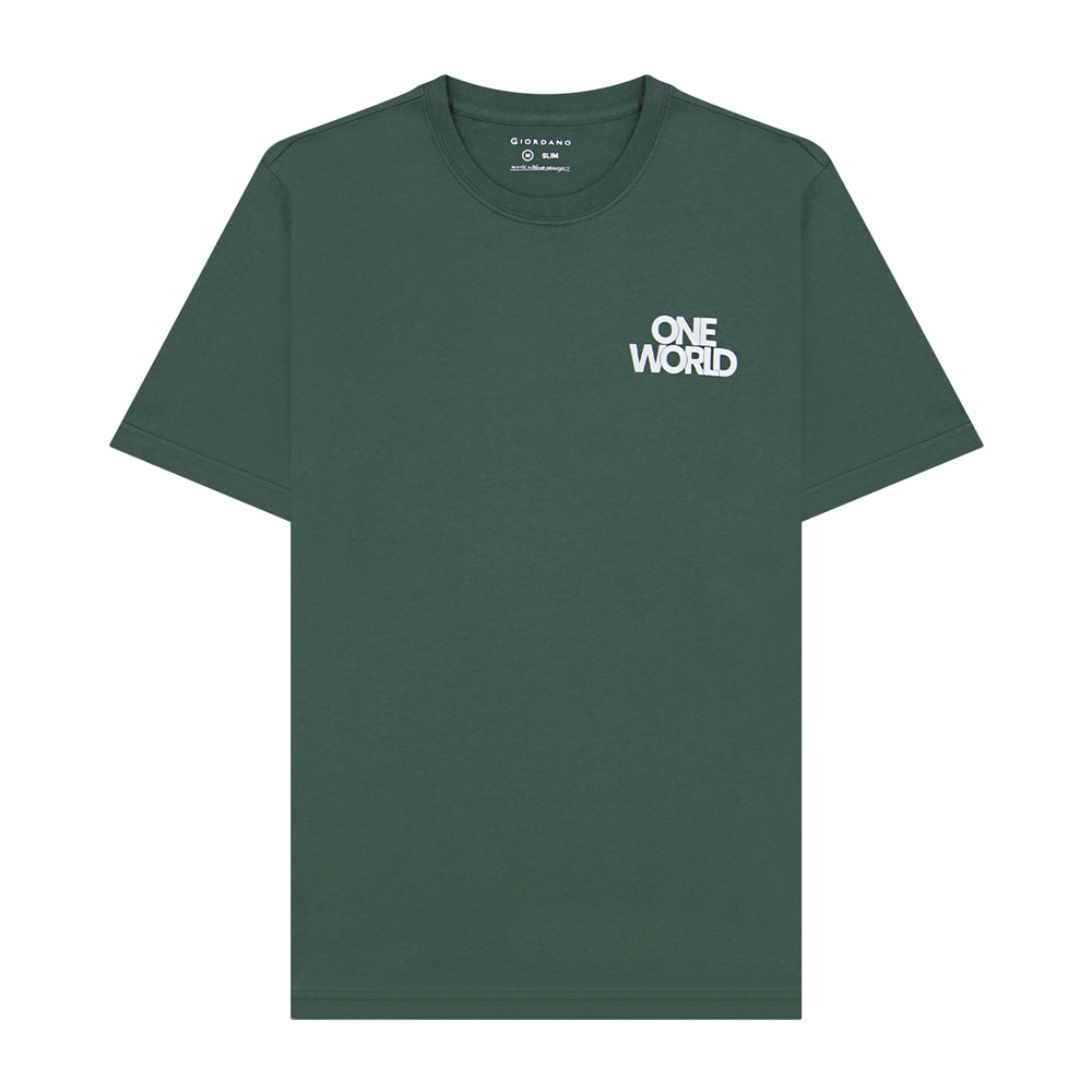 Men's Cotton Jersey Crew Neck Slim Fit Message Print Tee