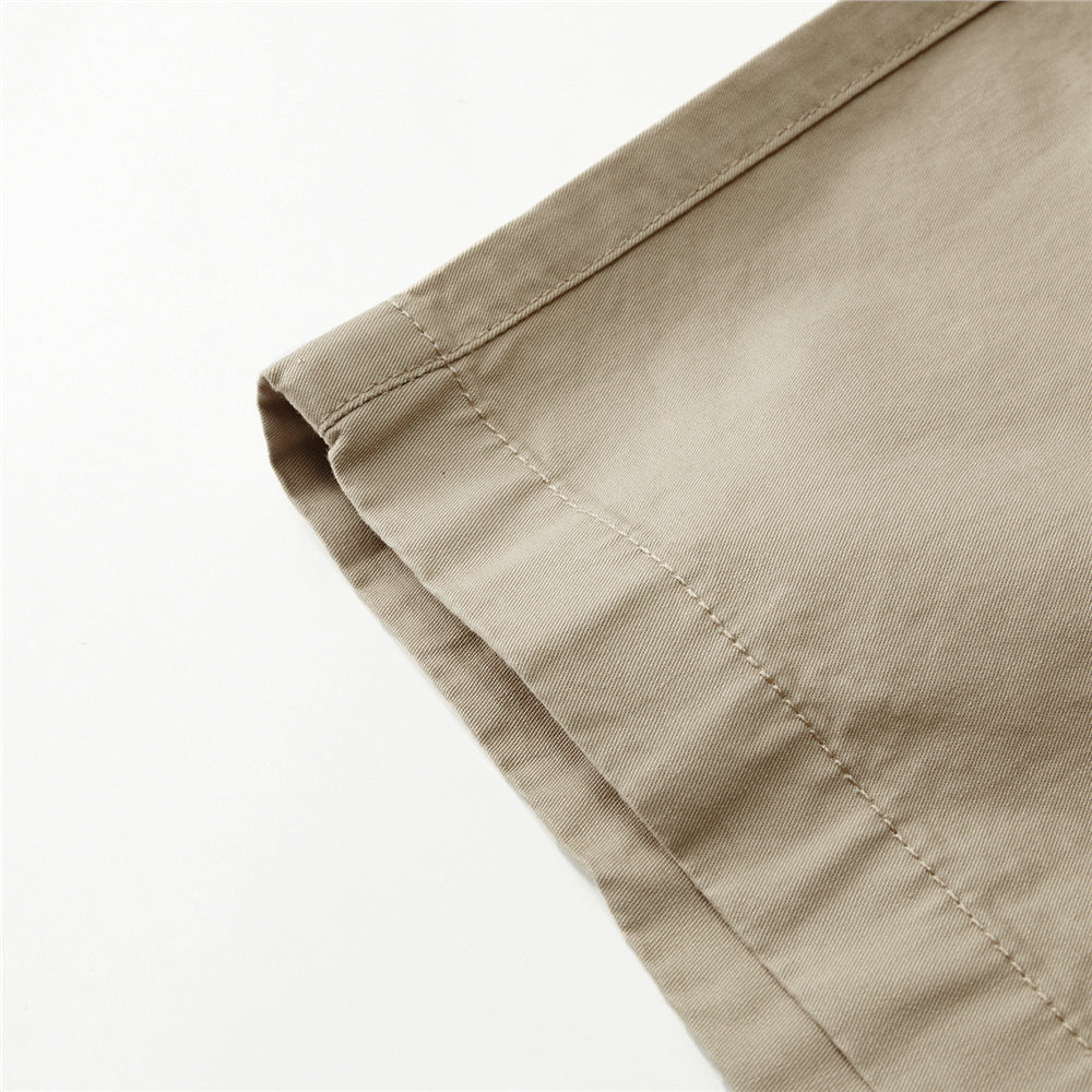 Men’s Relaxed Twill Mid-Rise Shorts with Elastic Waist
