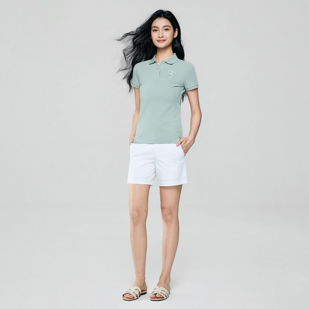 Women’s Slim Fit Embroidered 3D Lion Polo