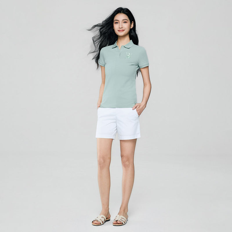 Women’s Slim Fit Embroidered 3D Lion Polo