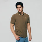 Men Slim Cotton Lycra Embroidered Polo