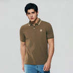 Men Slim Cotton Lycra Embroidered Polo