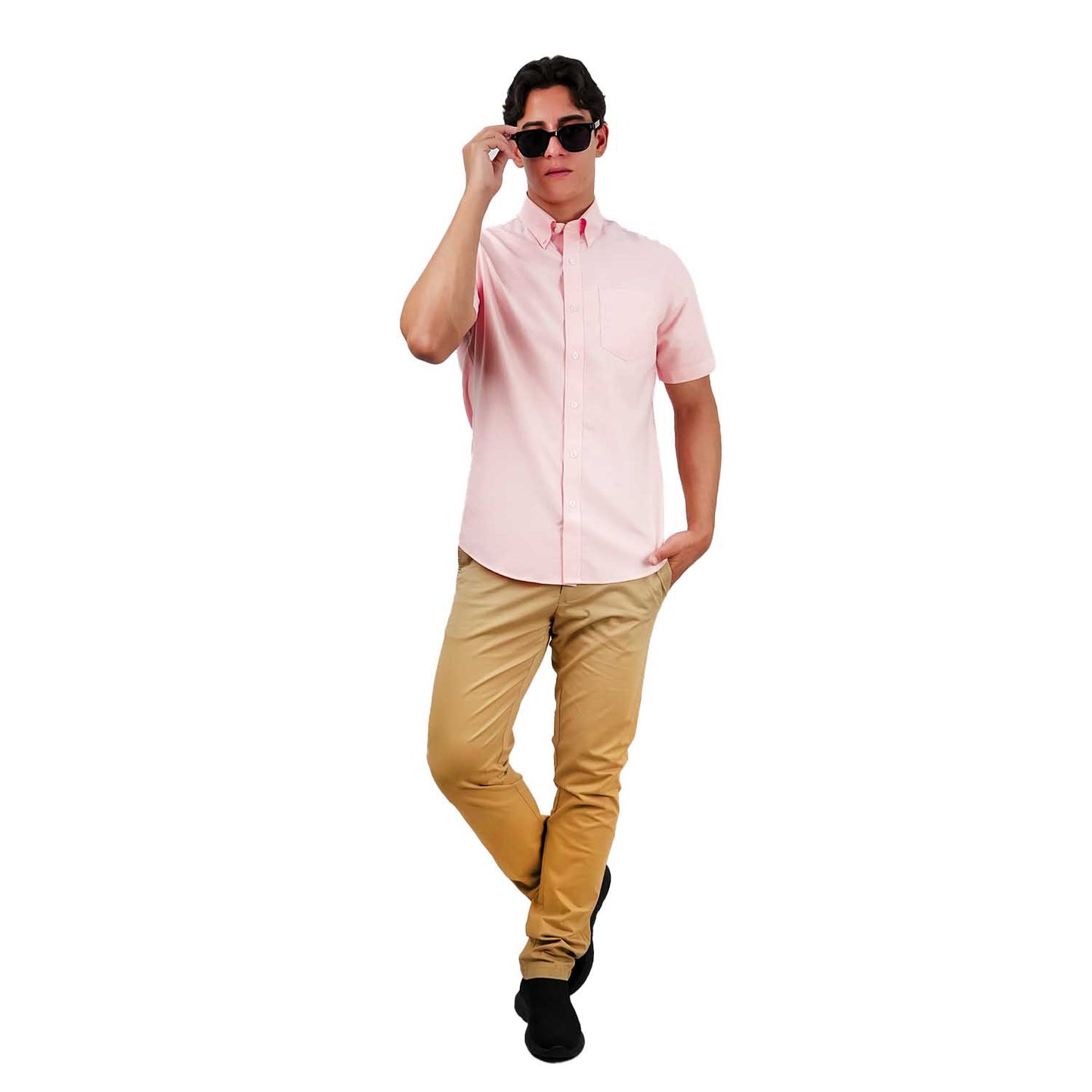 Men's Wrinkle Free Cotton Oxford Short Sleeve Shirt