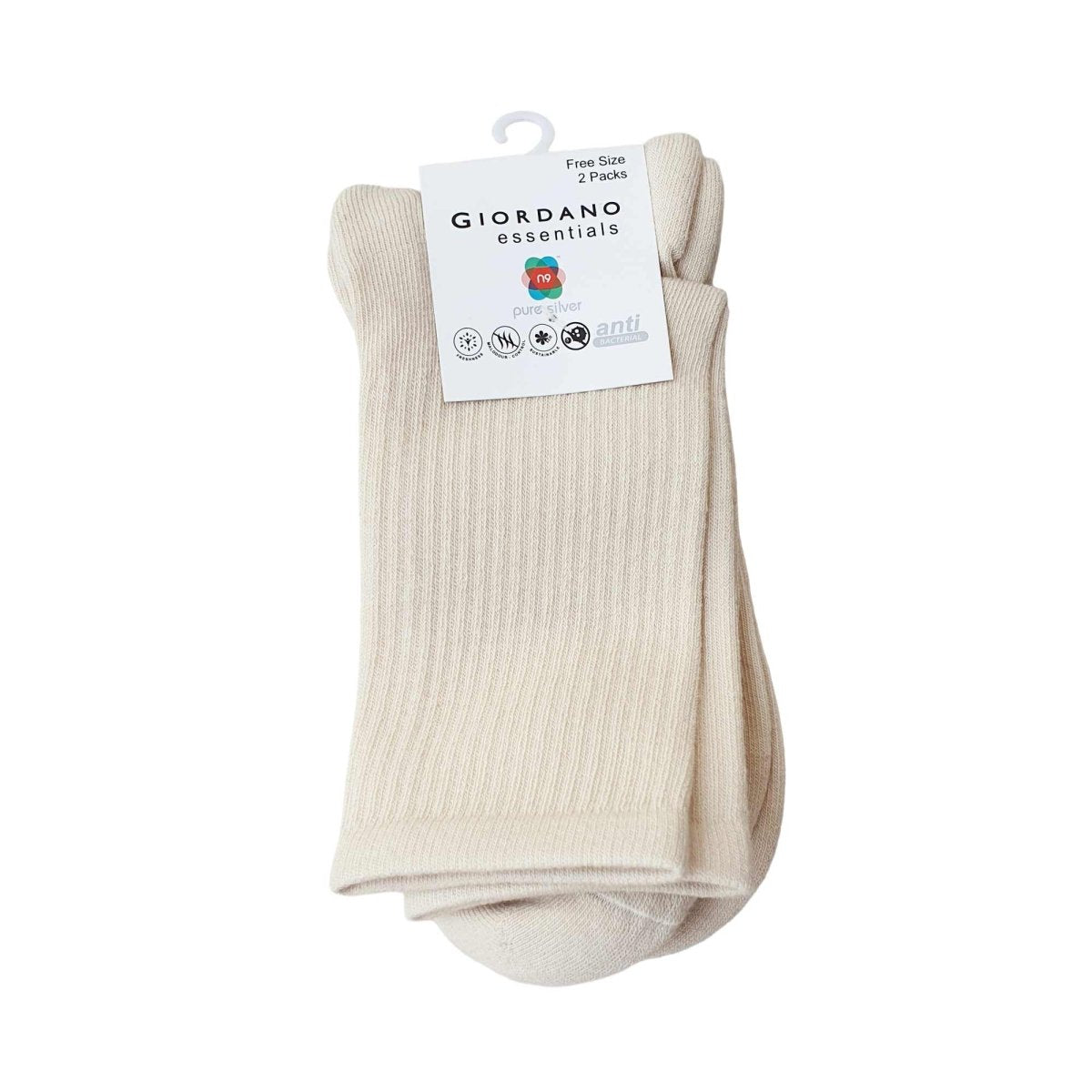 2 - Pack Cotton - Blend Longer Rib Socks | Essentials Collection L - Shop Giordano