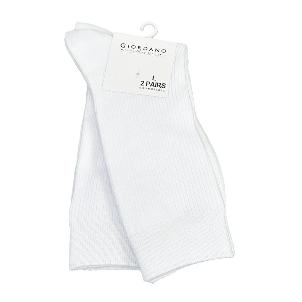 2 - Pack Cotton - Blend Longer Rib Socks | Essentials Collection L - Shop Giordano