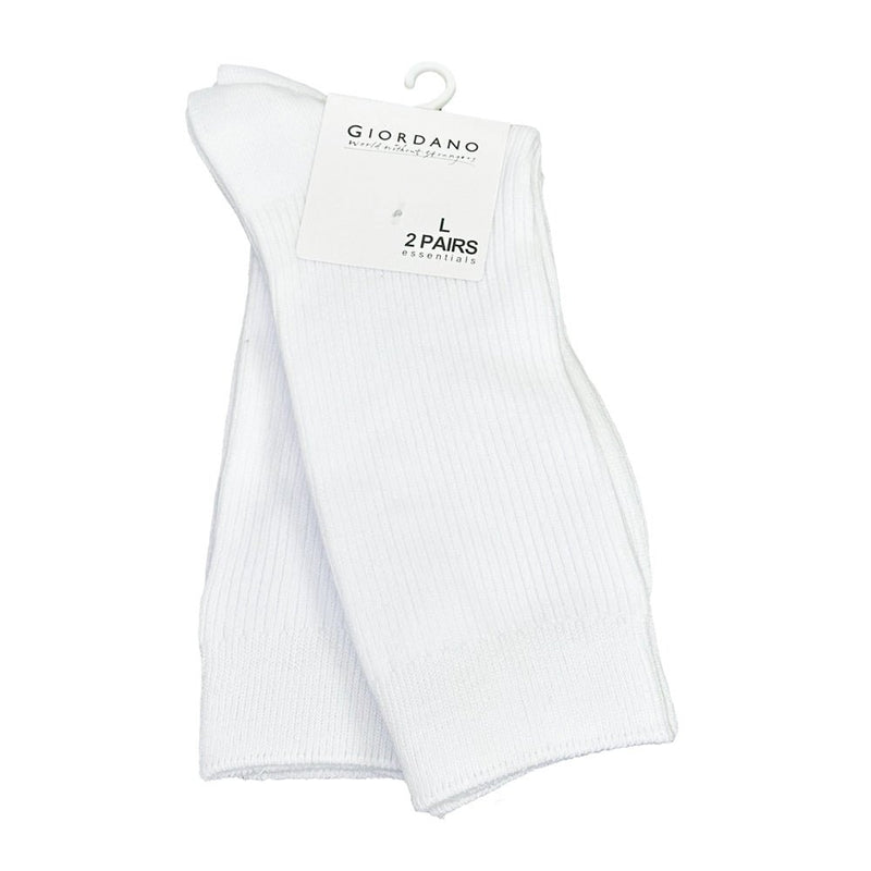 2 - Pack Cotton - Blend Longer Rib Socks | Essentials Collection L - Shop Giordano