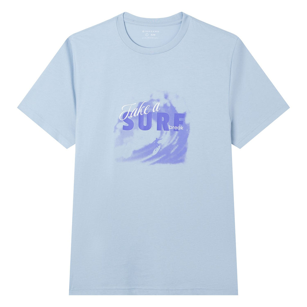 Men’s Slim Cotton Crew Neck Message Print Tee