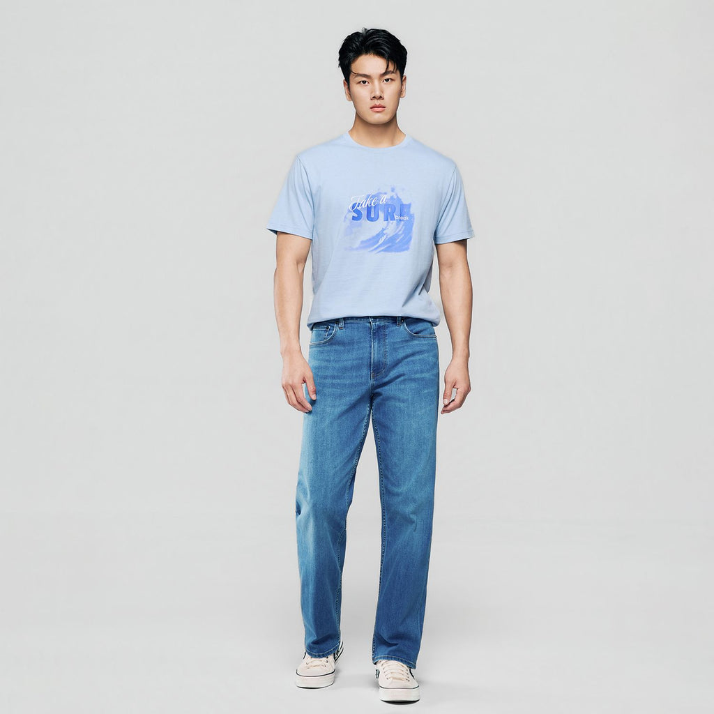 Men’s Slim Cotton Crew Neck Message Print Tee