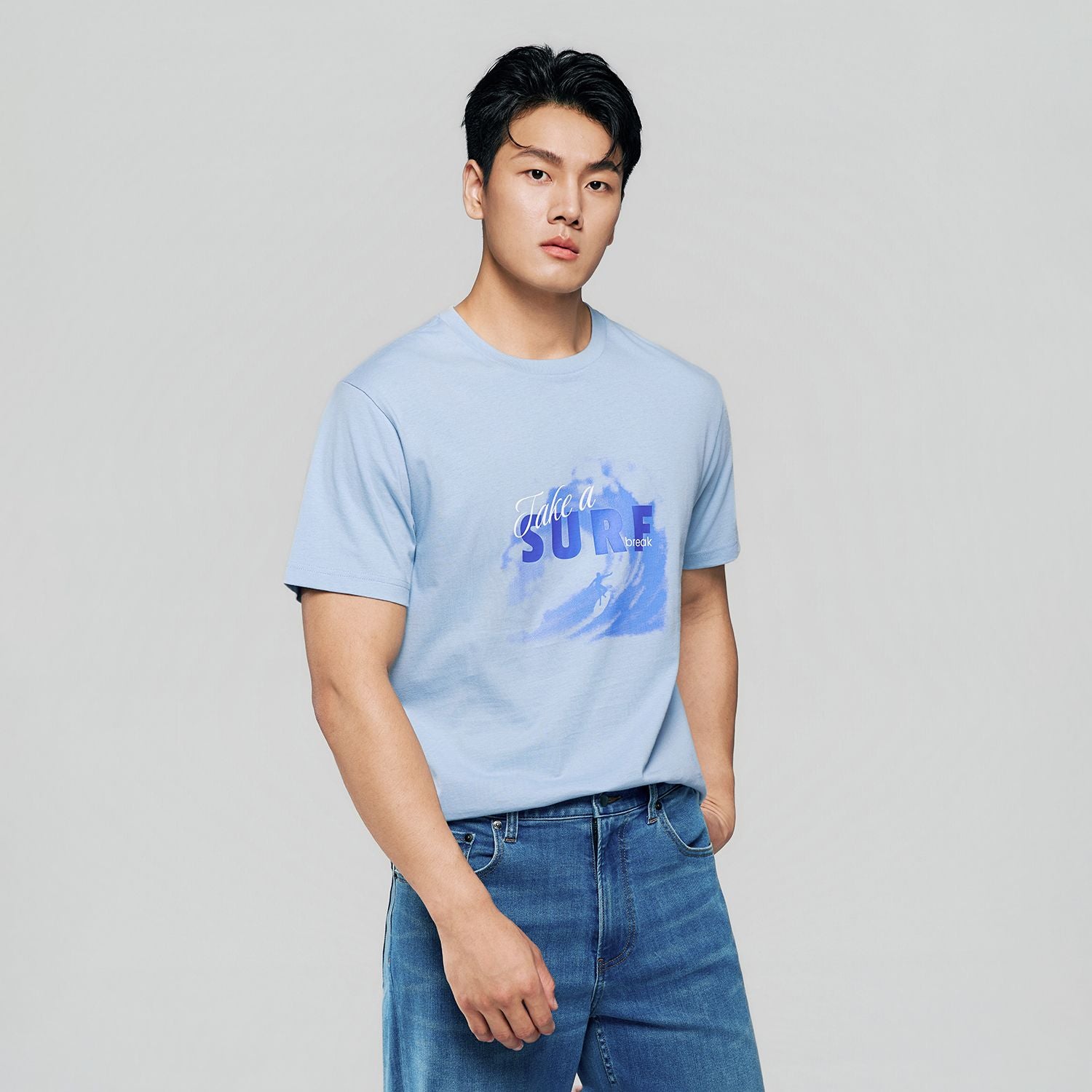 Men’s Slim Cotton Crew Neck Message Print Tee