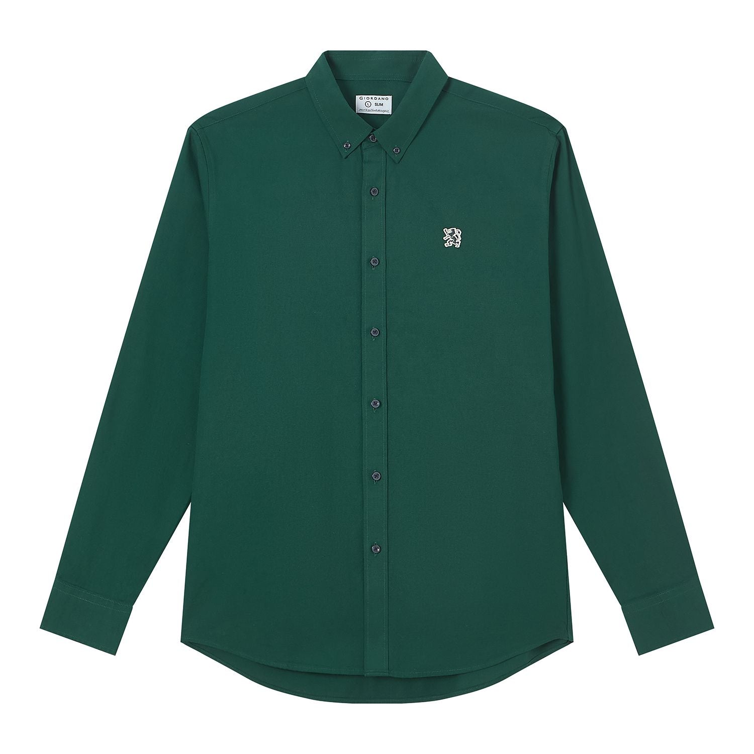 Men’s Cotton Slim Oxford Shirt with Embroidery