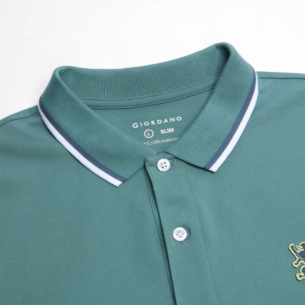 Men's Pique Embroidered Slim Polo