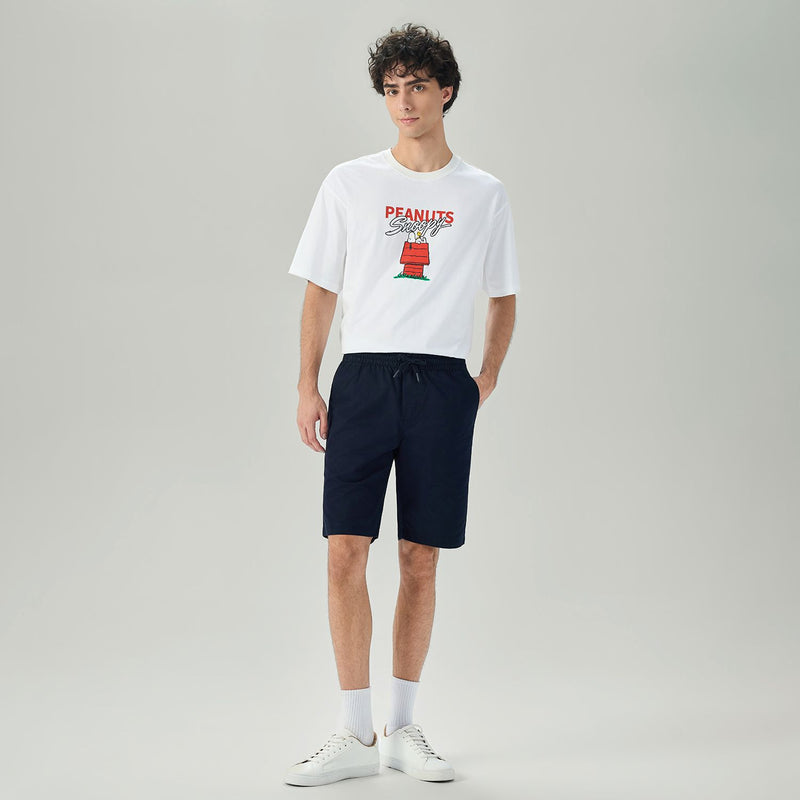 Men's Slim Peach Twill Elastic Shorts