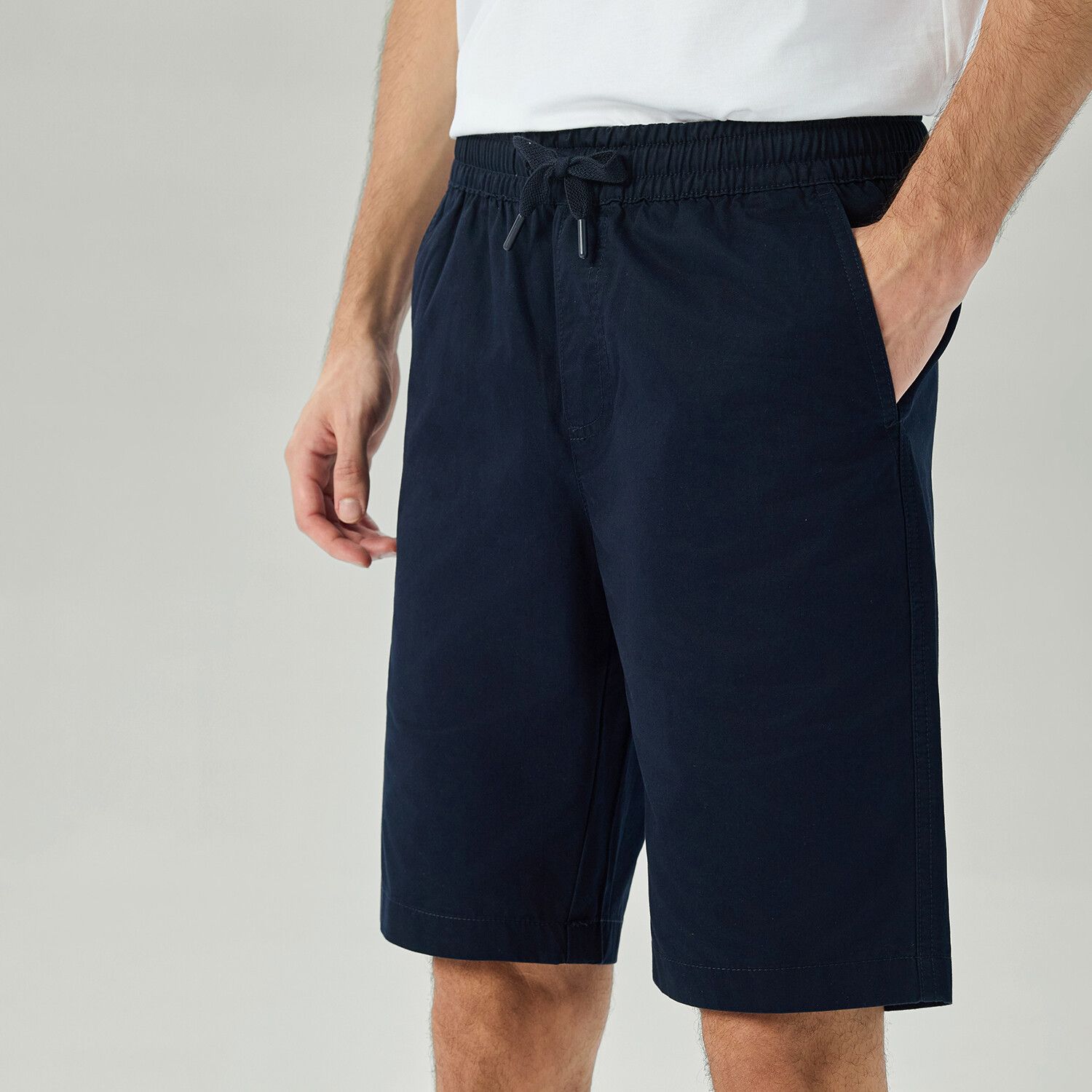 Men's Slim Peach Twill Elastic Shorts