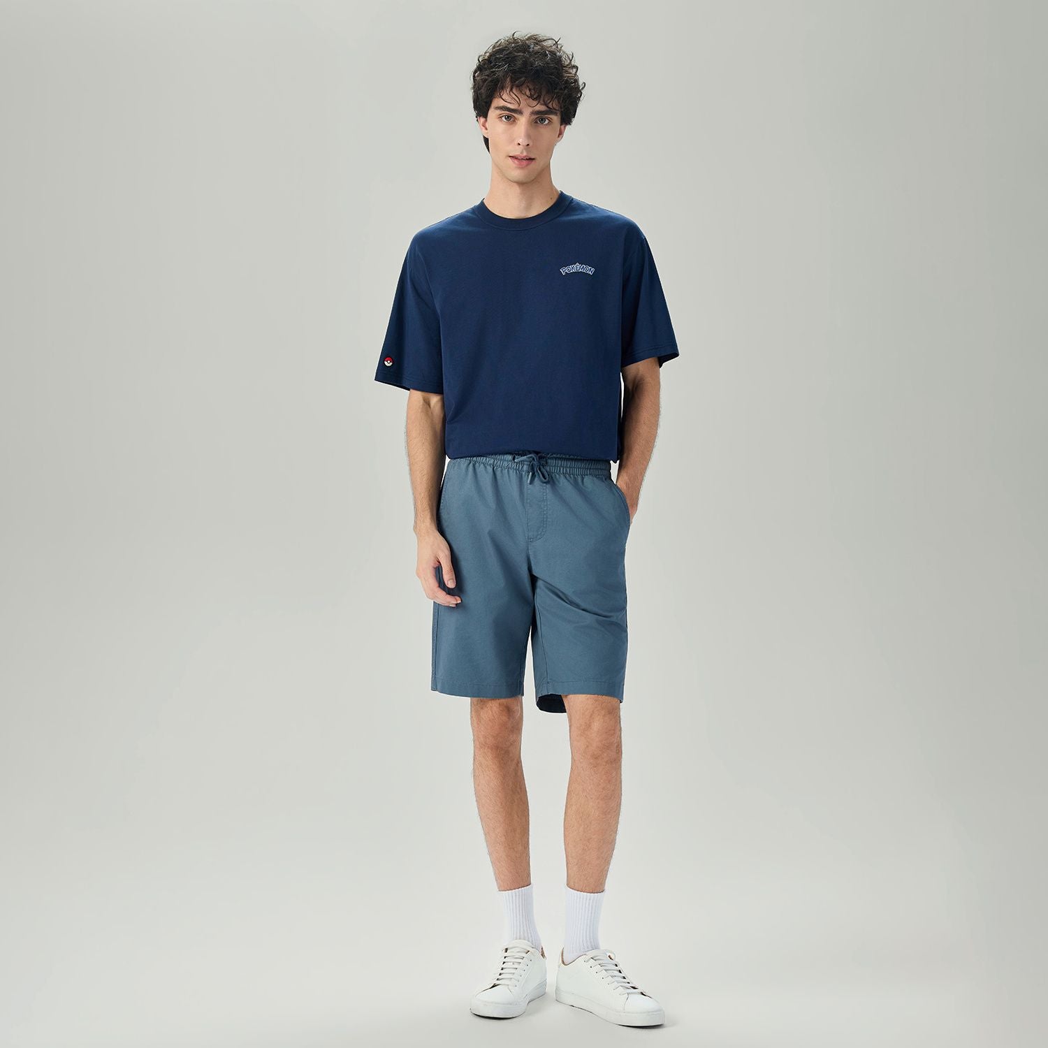 Men's Slim Peach Twill Elastic Shorts