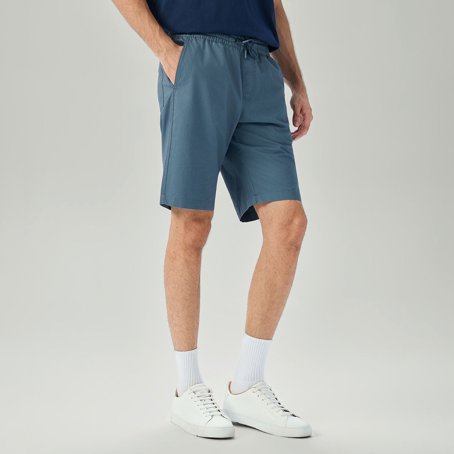 Men's Slim Peach Twill Elastic Shorts