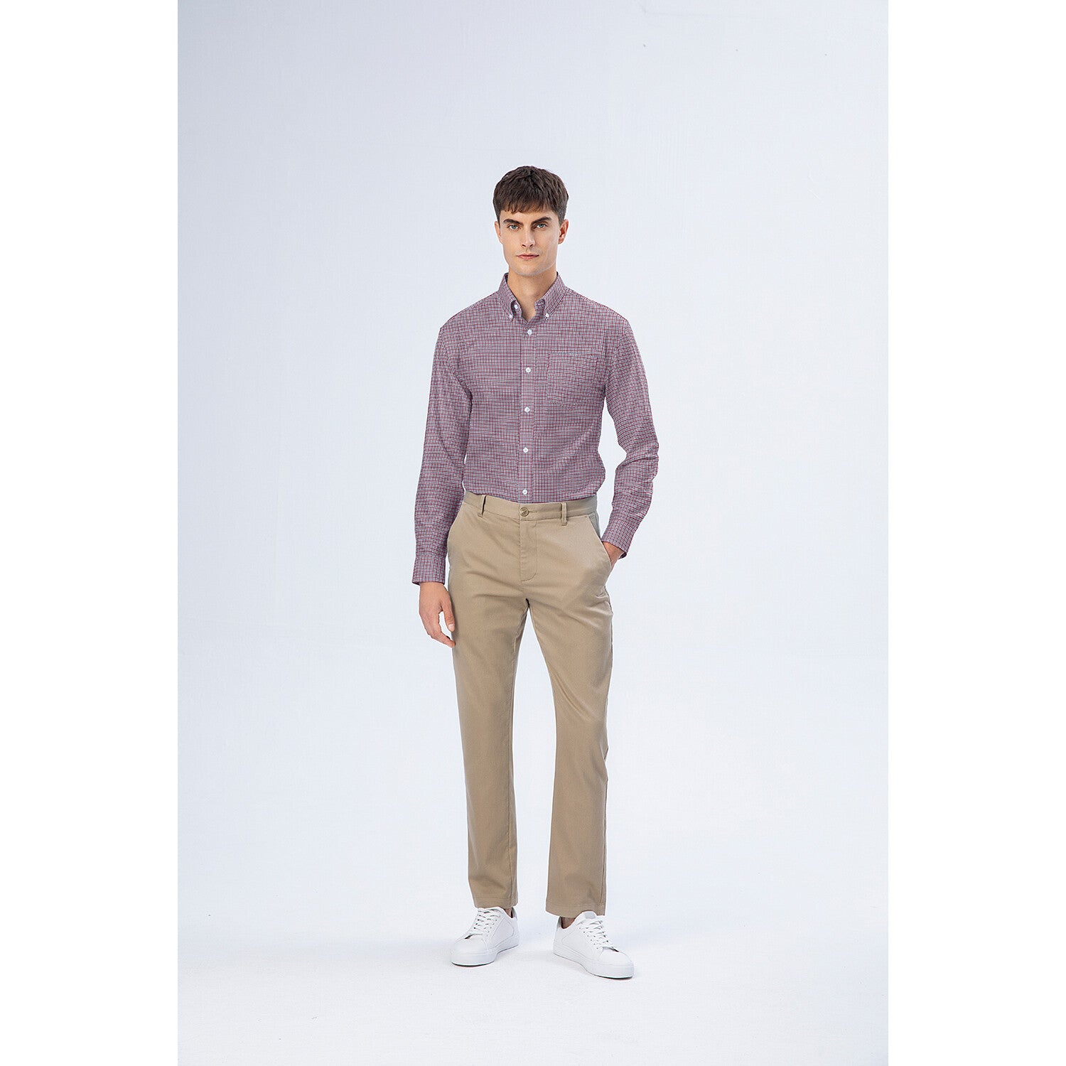 Men's Oxford Pattern Wrinkle Free Shirt