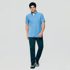 Men’s Cotton Oxford Slim Fit Short-Sleeve Shirt with Embroidery