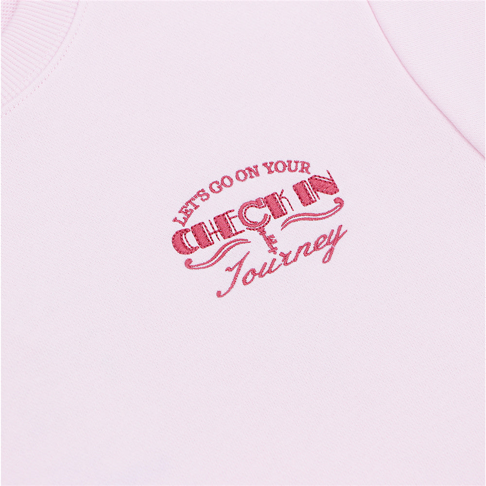 Women's Crew Neck Long Sleeve Boyfriend Fit Print Sweatshirt - Life Is A Journey Collection