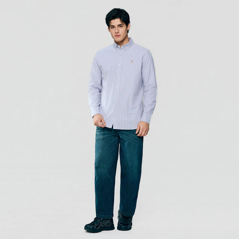 Men’s Cotton Slim Oxford Shirt with Embroidery