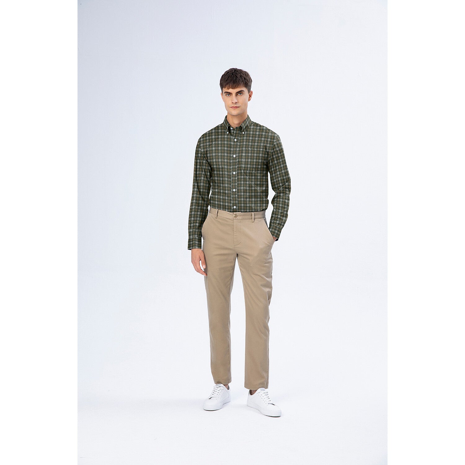 Men's Oxford Pattern Wrinkle Free Shirt