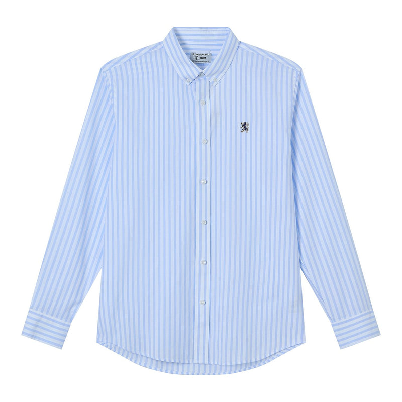 Men’s Cotton Slim Oxford Shirt with Embroidery