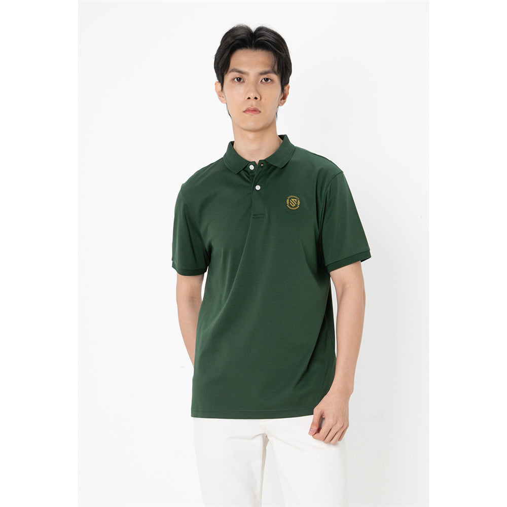 Giordano Men's Embroidered Polo-Green