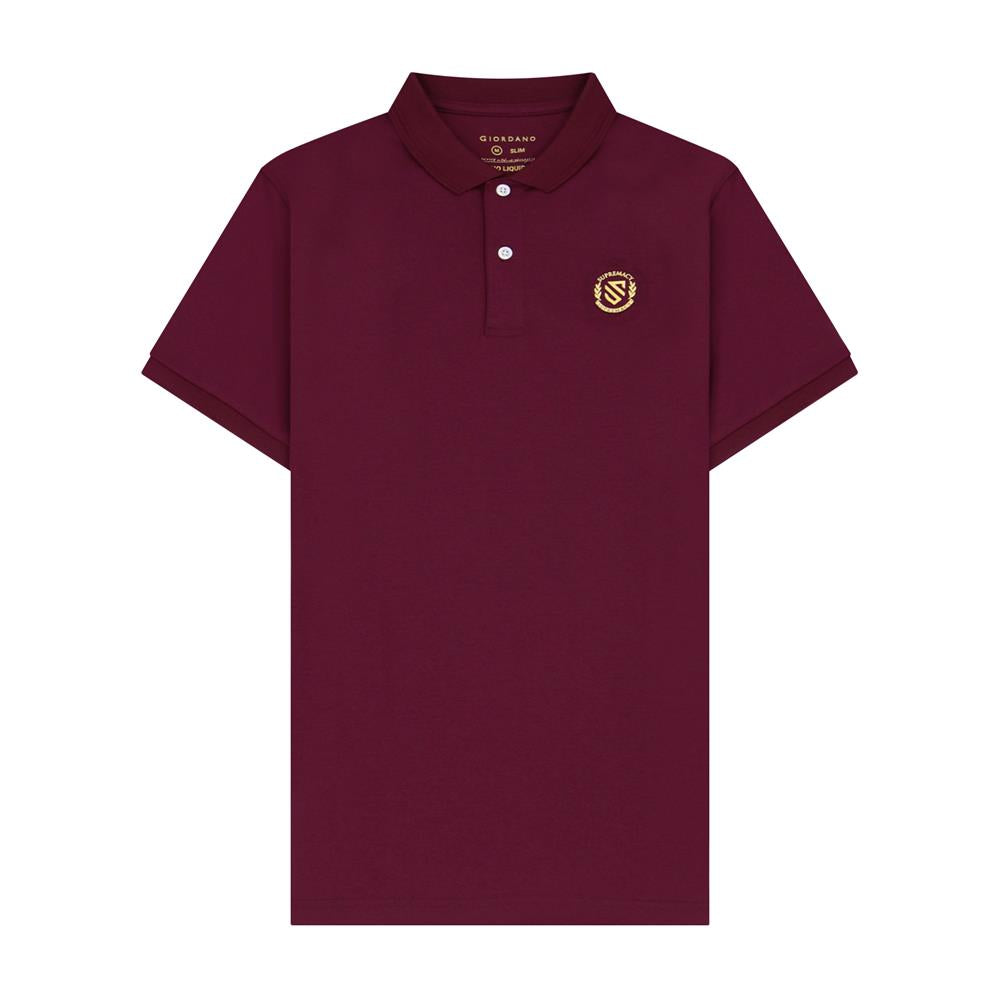 Giordano Men's Embroidered Polo-Red