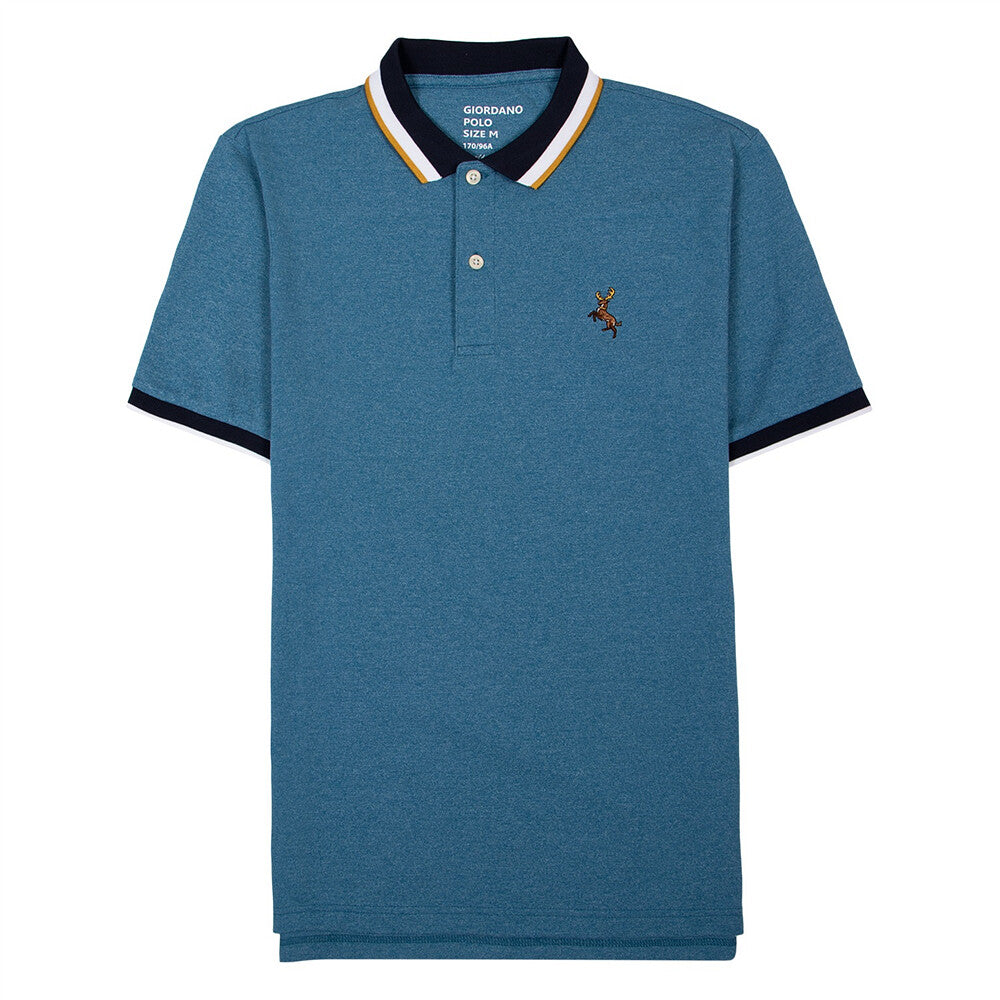 Men Deer Embroidery Polo