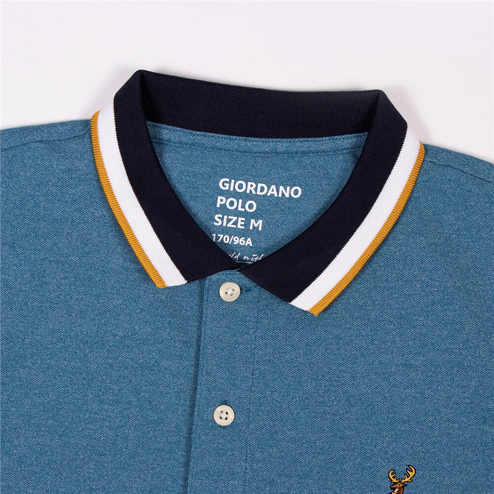 Men Deer Embroidery Polo